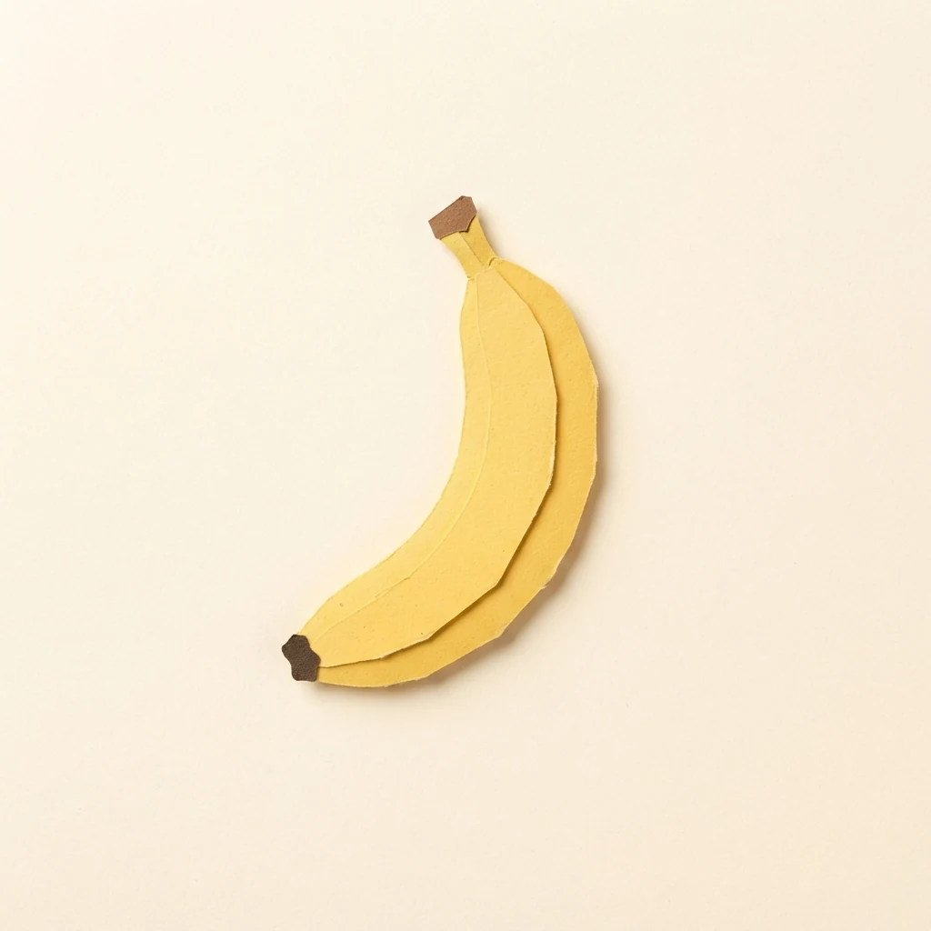 Eine Banane aus Papier