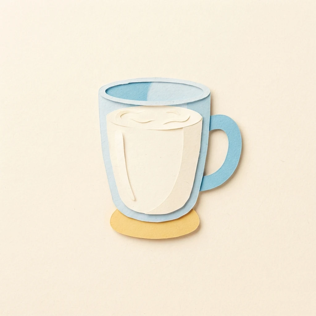 Ein Glas Milch aus Papier