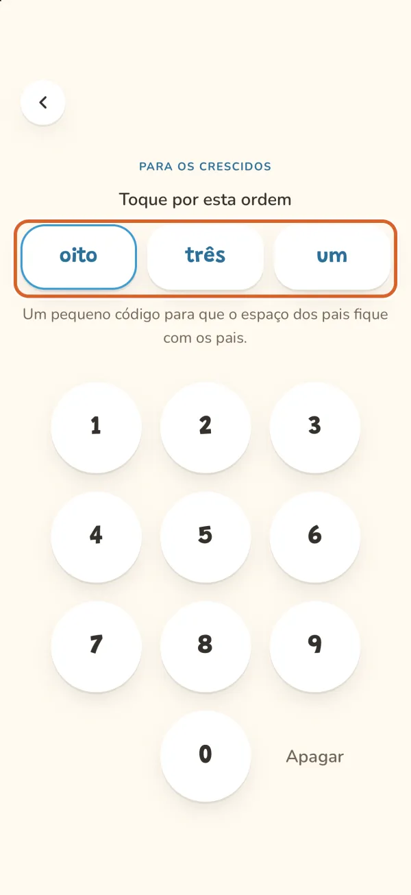 A porta dos pais: três números por extenso a tocar por ordem